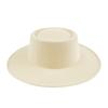 Solid-Color Vintage Wide-Brimmed Flat-Top Top Hat, Fashionable Jazz Wool Hat, Fall/Winter Felt Hat