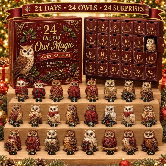 Advent Calendar for Kids Christmas Village Calendar, 24-Day Countdown Set with Collectible House Gift Boys Girls Ornament, 2D Acrylic Tabletop Decor,
