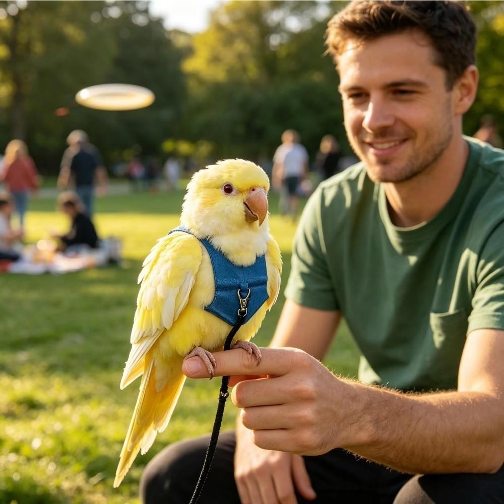 Parakeet Size Bird Leash Rope Material Traction Straps Portable Bird Harness  Outdoor Walking