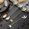 Star Moon Spoon Fork Stainless Steel Small Spoon Fashion Aternoon Tea Tableware Fruit Dessert Forks Coffee Tea Mixing Spoons