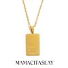 MamacitaSlay New Vintage Couple Jewelry Motto Engraved Square Pendant Necklace 18k Gold Plated Necklaces for Women Men Jewelry