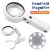 Foldable 5x 11x Magnifying Glass With 8 Led Light Stand Desk Portable Handheld Magnifier For Jewelry Reading Repair