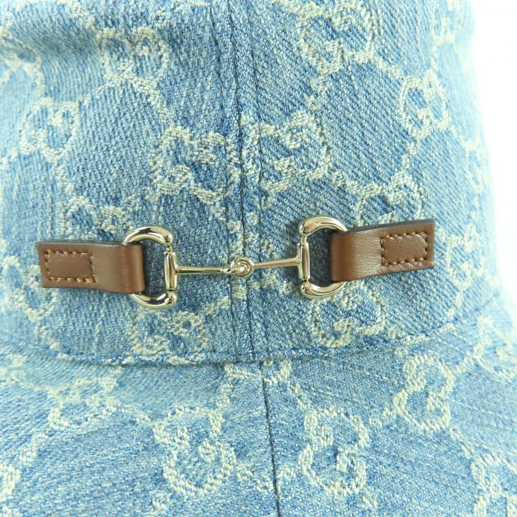 Pristine GUCCI hat Indigo cotton Women L 836220 Used