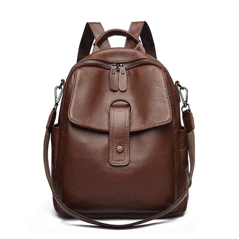 Large Leather Backpack for Women 2025 New Soft Leather Fashion Trend Multi-purpose Versatile Large-capacity Backpack