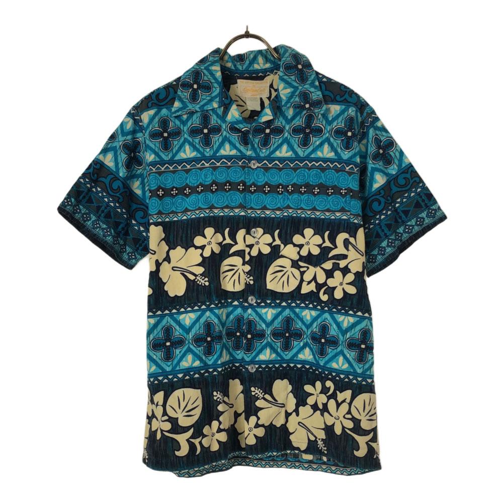 Captain Cook 70s floral geometric Short sleeve Aloha shirt Old vintage Men's Used