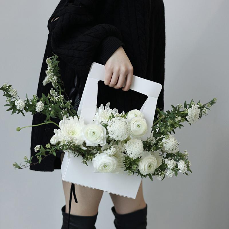 2Pcs Creative Hand-Folded Folded Flower Box Flower Gift Box Romantic Flower Arrangement Box Portable Bouquet Wrapping Box