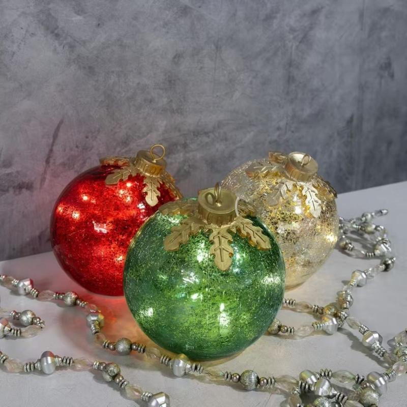 Polyethylene Glycolbattery Operated Shatterproof Plastic Christmas Ornament PEG Texture for Table Festival Decors