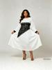 Elegant Women's Long Sleeve Lace Patchwork Dress – 2026 New Collection