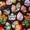 8Pcs Pack Leaf Landscape Creative Sticker Pack Fresh Healing Journal Collage Decor Decals