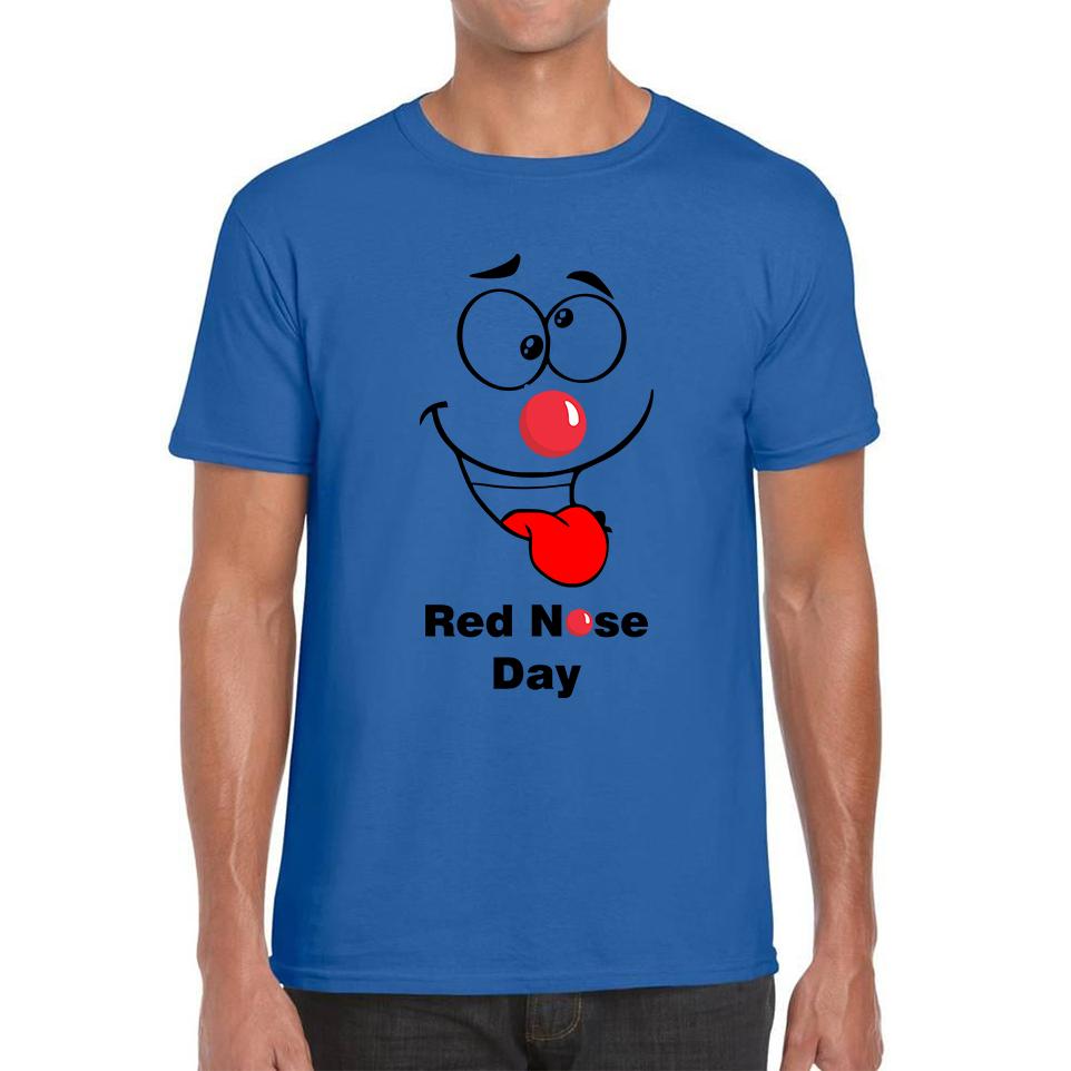 Naughty Emoji Face Red Nose Day Unisex Mens T Shirt Womens Tops Tees. M