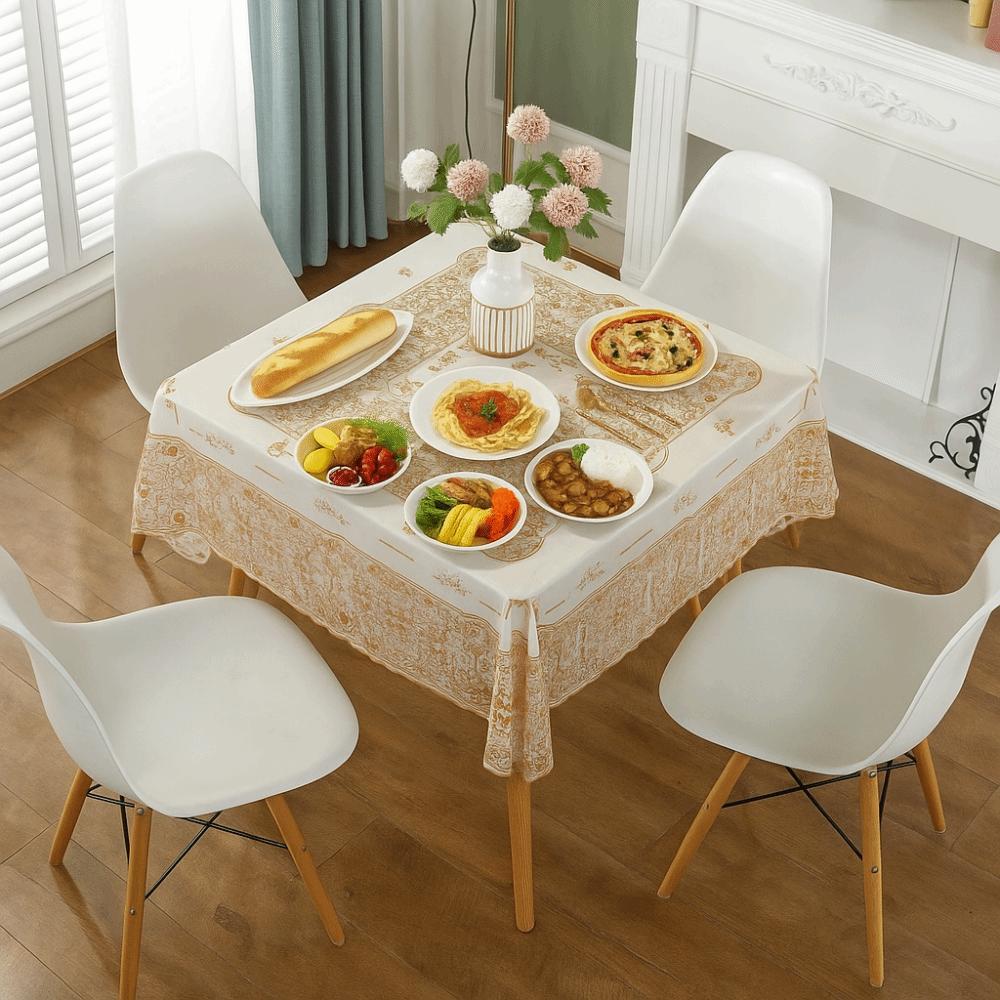 Oil Resistant Square Tablecloth Waterproof Table Mat Printed Table Cover  Tea Table
