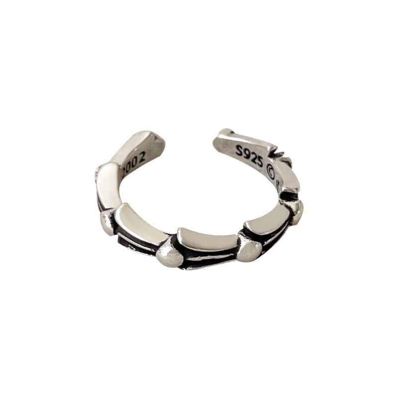 Lan Zhi Retro Thai Silver Women's Minimalist Asymmetrical 925 Sterling Ring
