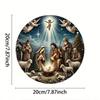 Metal Nativity Sign Christmas Wall Decor Embossed Holiday Art Living Room Bar Cafe