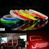 1 Pc 8m Car Styling Reflective Stripe Tape Motorcycle Bike Body Rim Wheel Stripe Tape Stickers Decorative