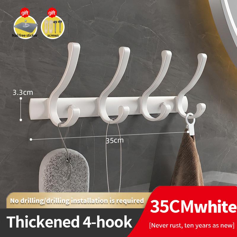 YUNJIEYA Black/White/Gun Grey Door Hooks Clothes Hanger Storage Bedroom Clothes Hook Wall Hanging Kitchen Bathroom Accessories