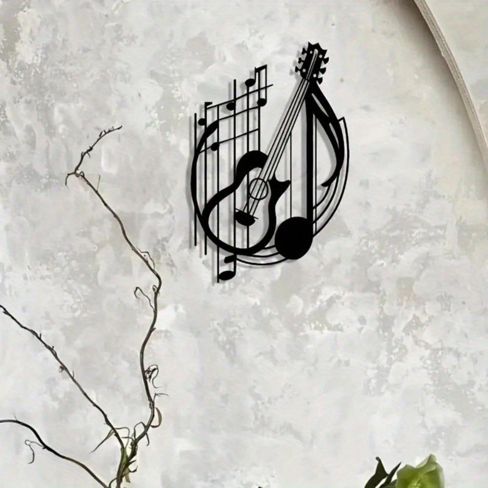 Reusable Iron Guitar Wall Decor Vintage Metal Plaque Musical Note Art Gift