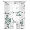 Country Style Farm Chicken House Landscape Sheer Curtains for Living Room Bedroom Decor Window Voile Tulle Curtain Drapes