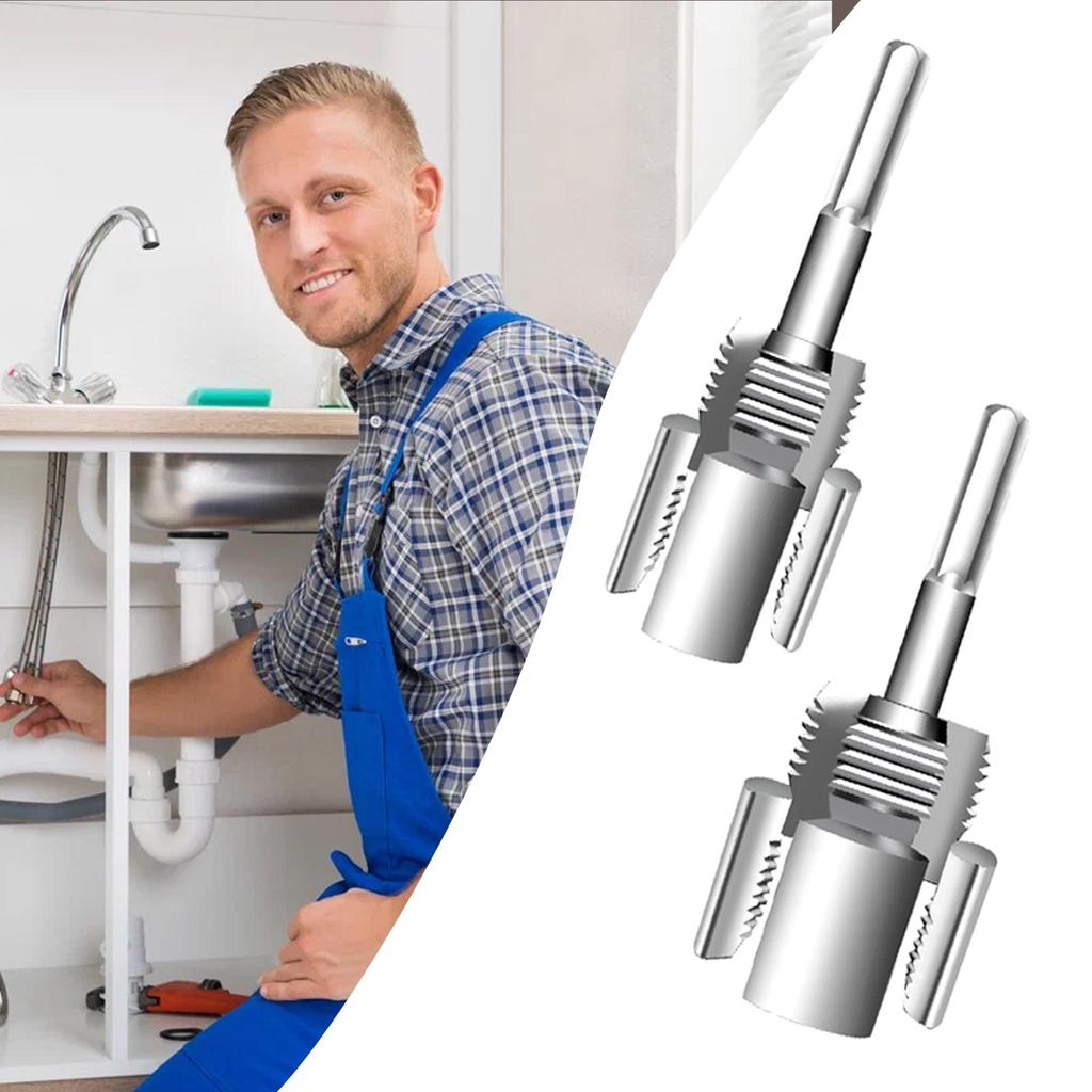 Integrated Internal & External Pipe Threading Tool Kit, Carbon Steel 1/2inch and 3/4inch PVC Pipe Threader Cutting Tool Parts