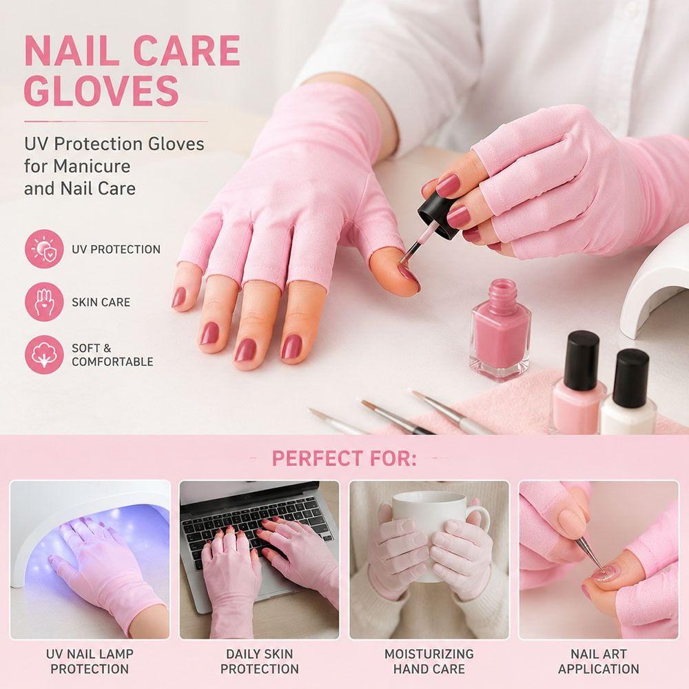 1Pair Hand Protector Anti UV Radiation Gloves Nail Lamp Protection Gloves  for Nail UV LED Lamp