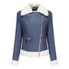 Womens Faux Leather Jacket With Fleece Lining Long Sleeve Turn-Down Collar Outerwear Winter Commute Casual