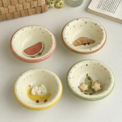 Yousheng Ceramiczne Talerze Uroczy Talerz Obiadowy ze Wzorem Croissanta, Arbuzów, Gruszek, Bananów Mały Talerz Przystawkowy do Domowej Kuchni