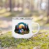 Adventure Day Caravan Printed Camper Mugs Camping Enamel Mug Campfire Party Beer Juice Cup Mountain Handle Cups Gifts for Camper