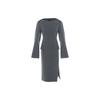 WE11DONE Solid Color Side Open A-Line Wool Long Sleeve Dress Women Dresses WD-OP3-21-124-W-GY