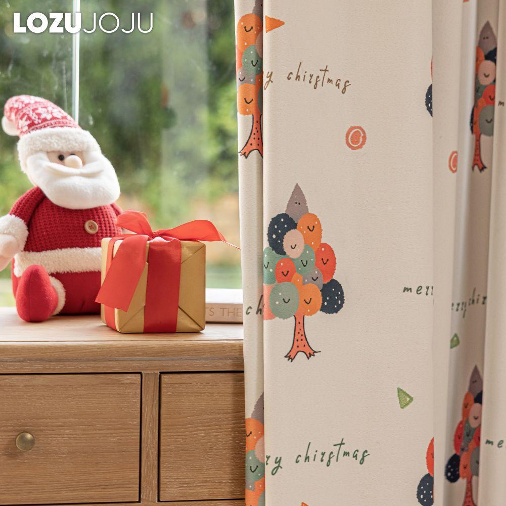 1PC LOZUJOJU Christmas Blackout Curtains Gold Coin Tree Pattern Printed Curtains for Bedroom Living Room Balcony Window for Home Decor