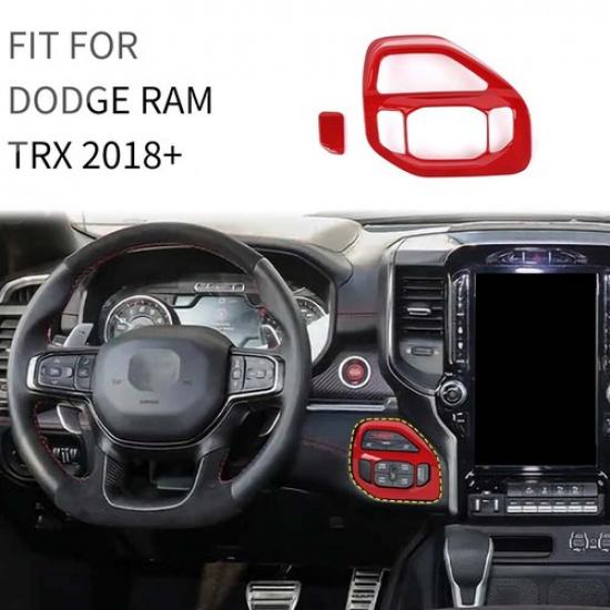 Red Console 4WD Adjust Switch Button Cover Trim For Dodge Ram 1500 TRX +