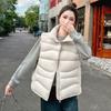 Stand-up collar ribs down cotton vest women's autumn and winter new small short cotton vest thermal vest