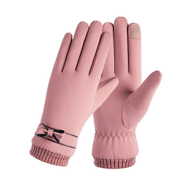 Wintertime Women Touchscreen Gloves New Warmer Thermal Fleece Lined Guantes Full Finger Mittens Waterproof Motorbike Glove