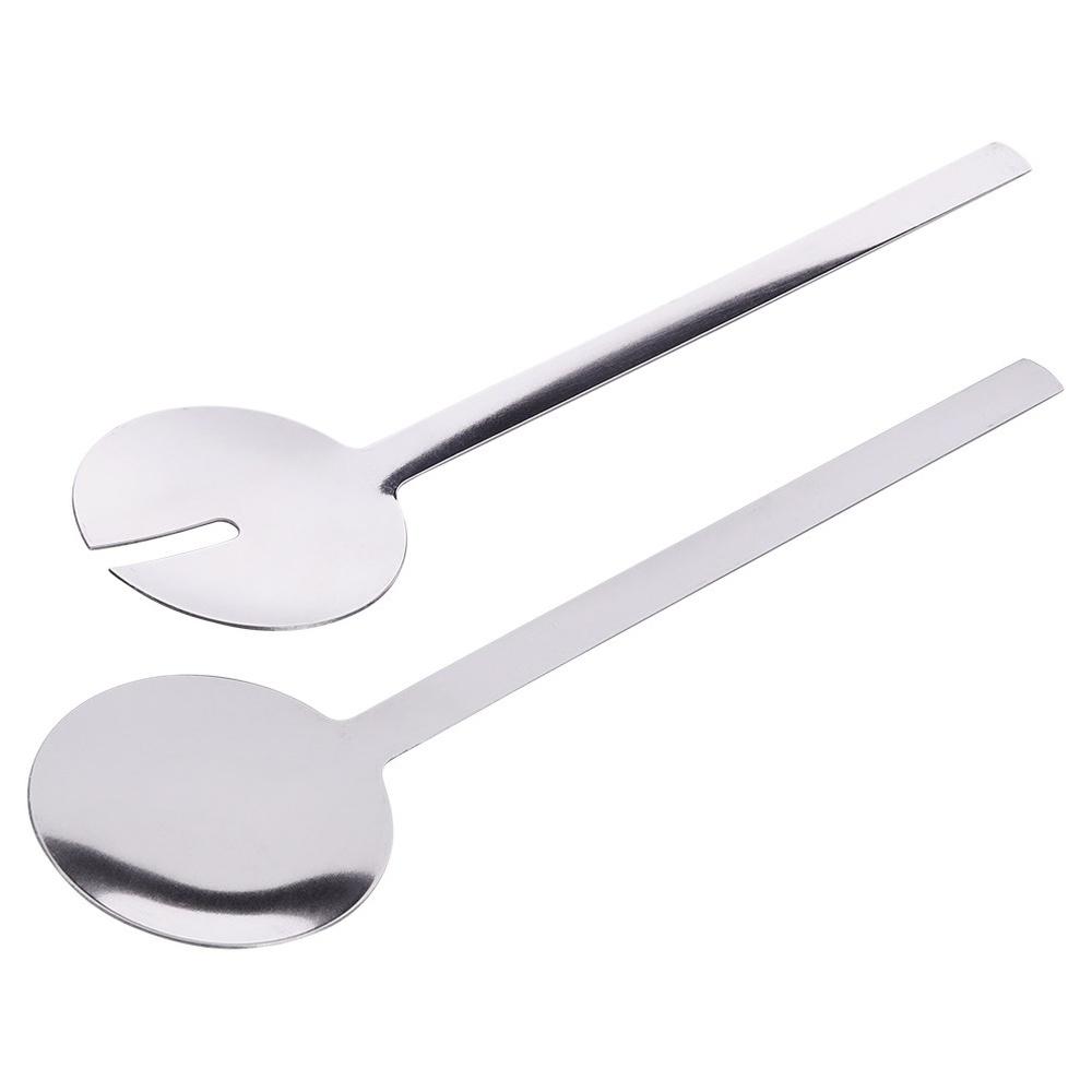 Steel silver salad spoons, 2 pieces