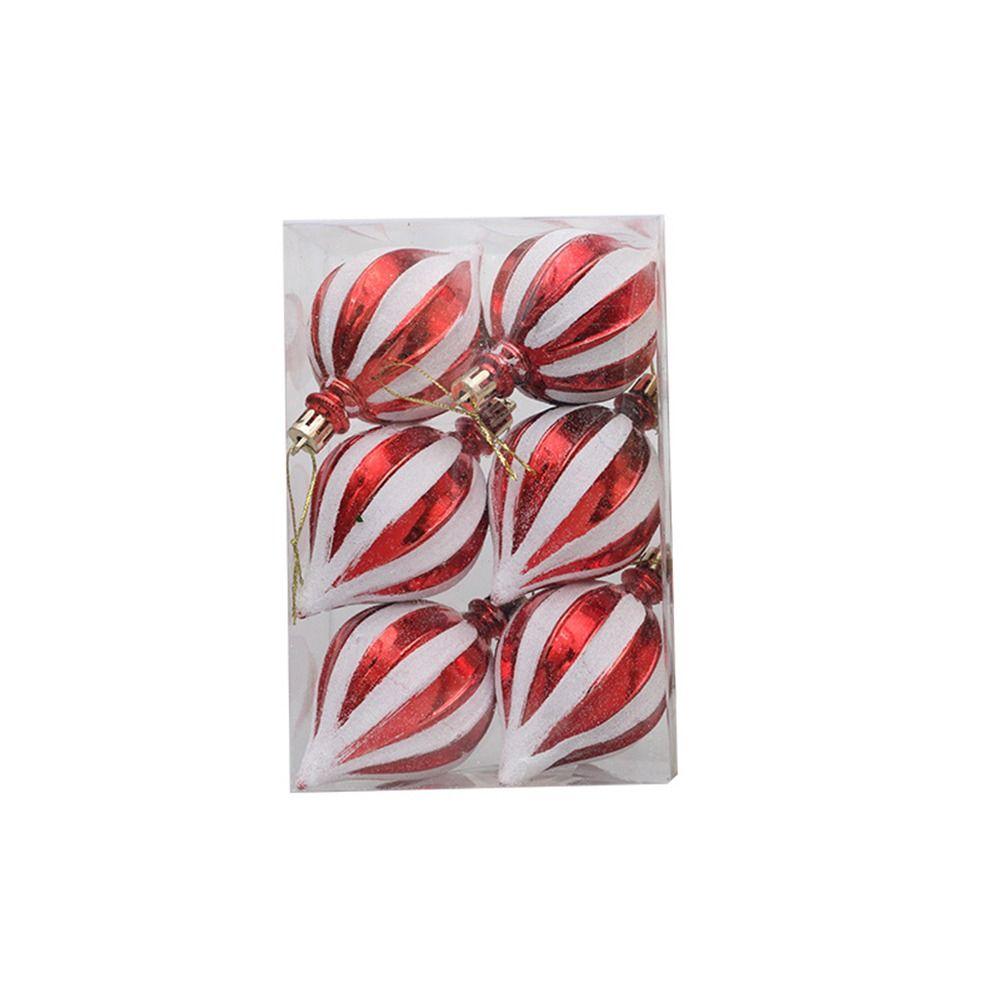 6pcs Plastic Painted Christmas Balls Set Mini Merry Christmas Tree Decor  Hotel Office Decor