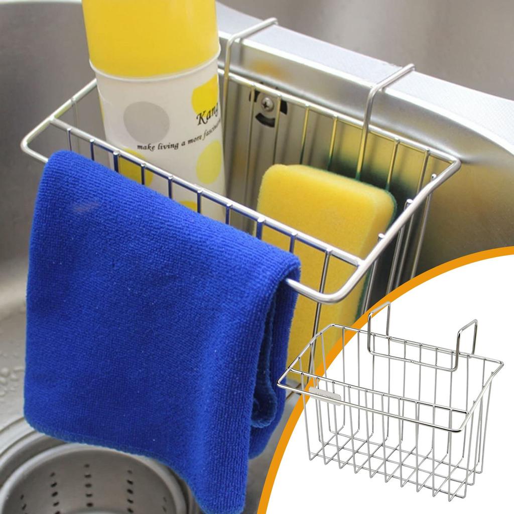 304 stainless steel kitchen sponge rack, dishwashing liquid hanging basket