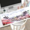Chinese Ink Sakura Ancient Pavilion Gaming Mouse Pad Non Slip Stitched Desk Mat Smooth Oriental Style Desktop Desk Gadgets