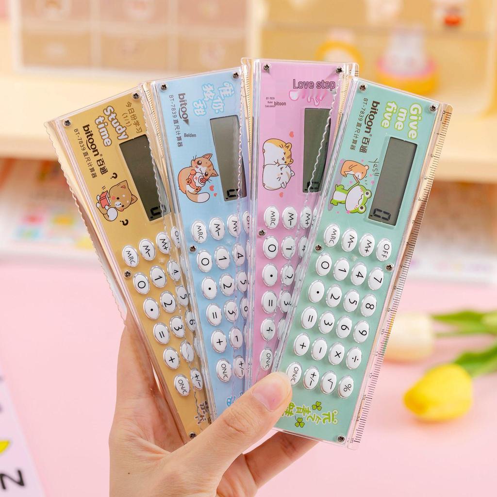 Kua Jing Bai Tong 7839 Ruler Calculator - Cute, Creative, and Functional Learning Tool for Students