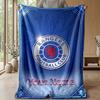 Custom Text Flannel Throw Blanket, Lightweight Cozy Bed Sofa BlanketRangers FC