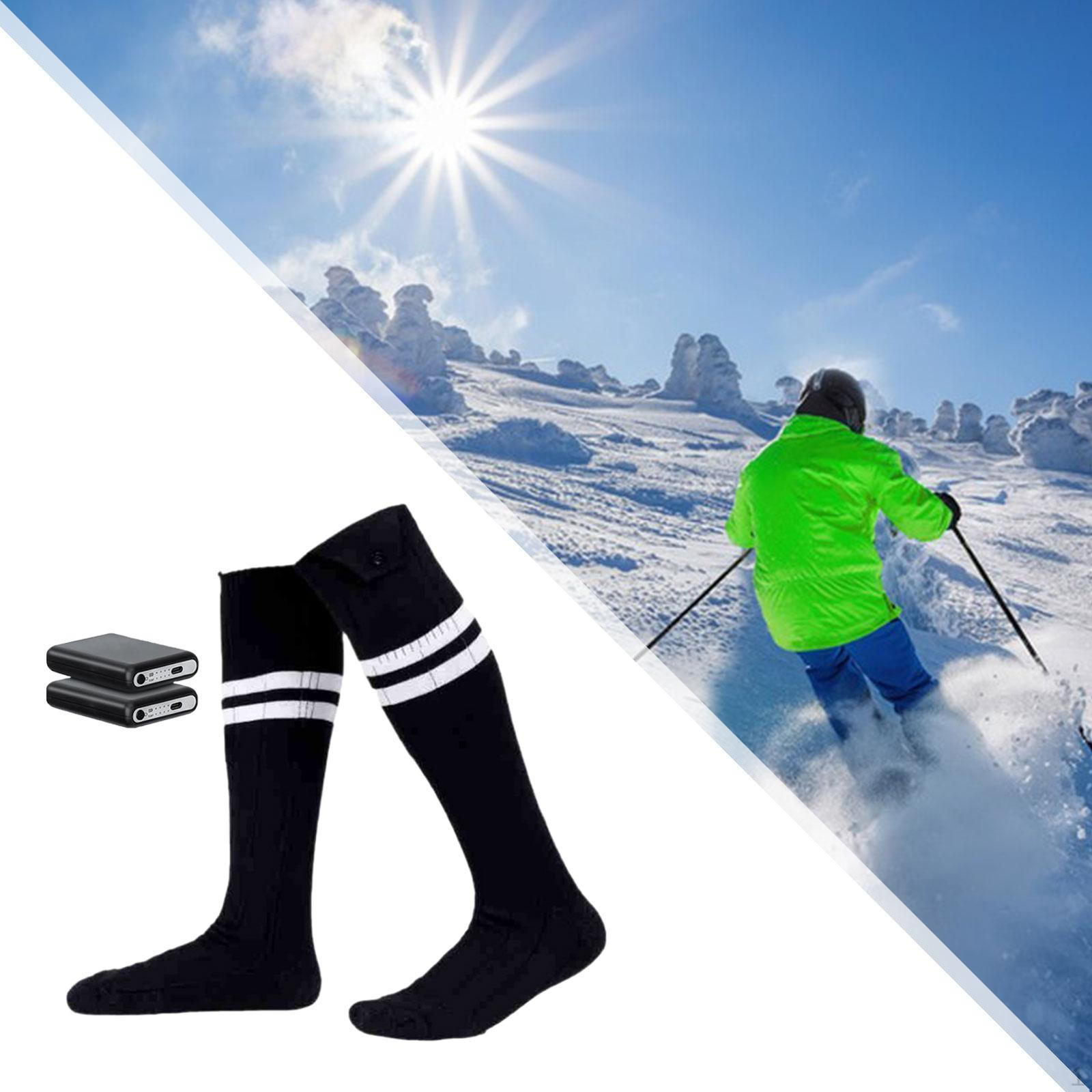 

Электрические длинные носки с четырьмя настройками нагрева для зимних видов спорта Black White Stripe