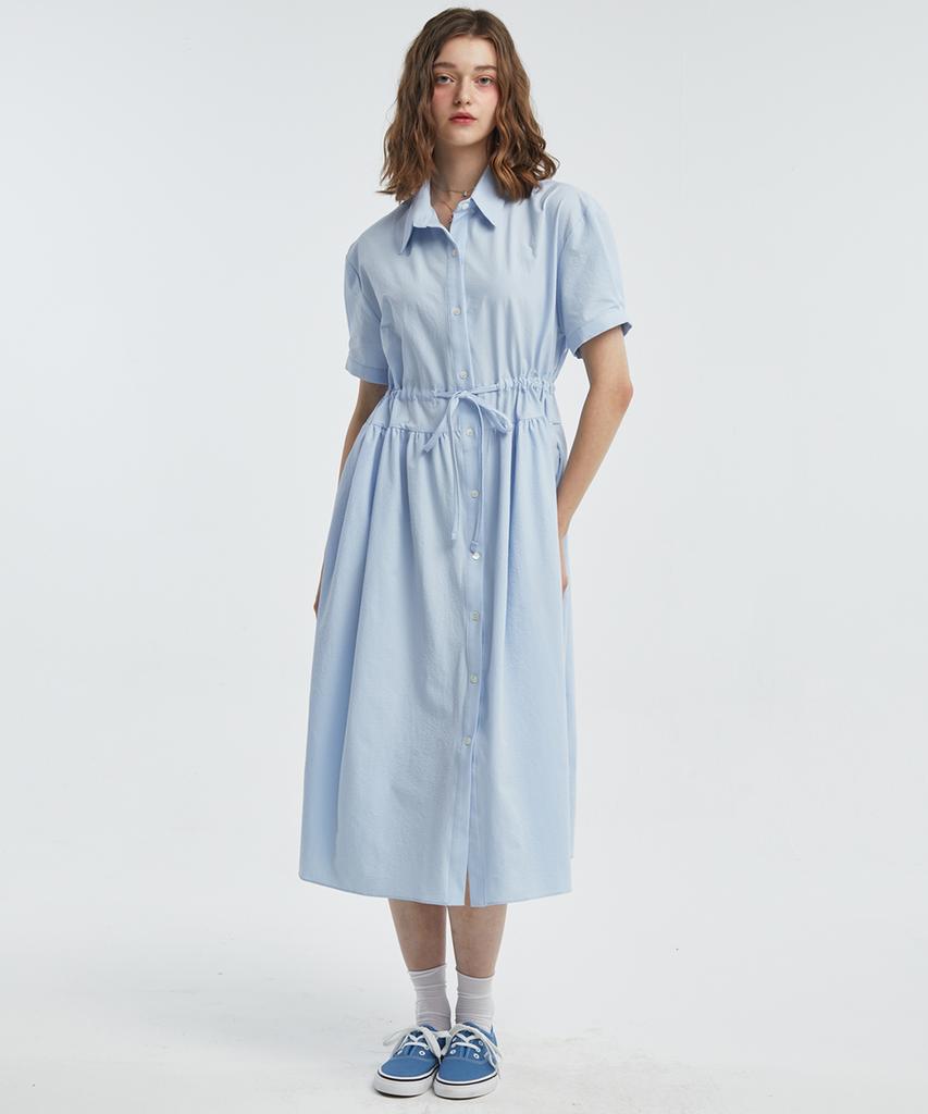 MANAVIS7 Pure Shirt Dress [Blue]