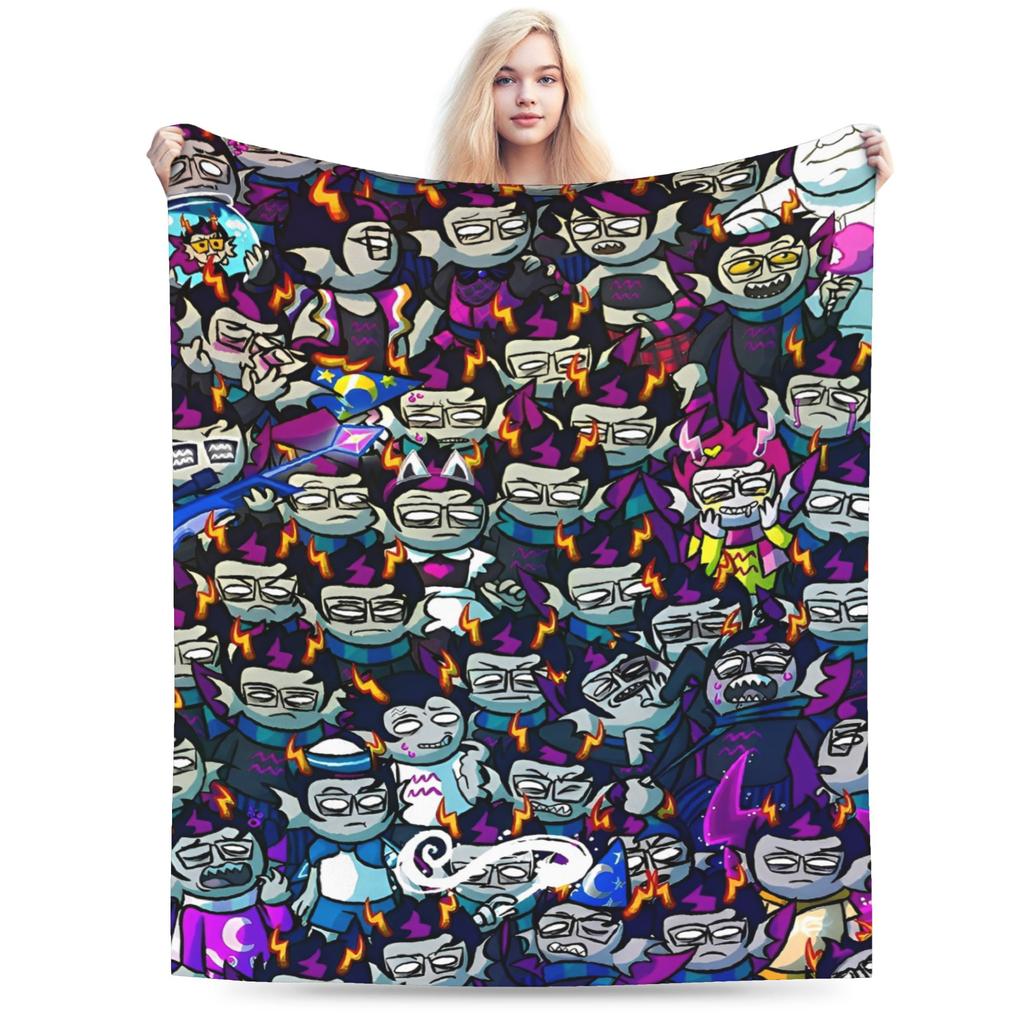 Super Warm Blankets Decorative Homestucked Manga Throw Blanket Flannel Bedspread For Outdoor Street Trend Sofa Bed Cover
