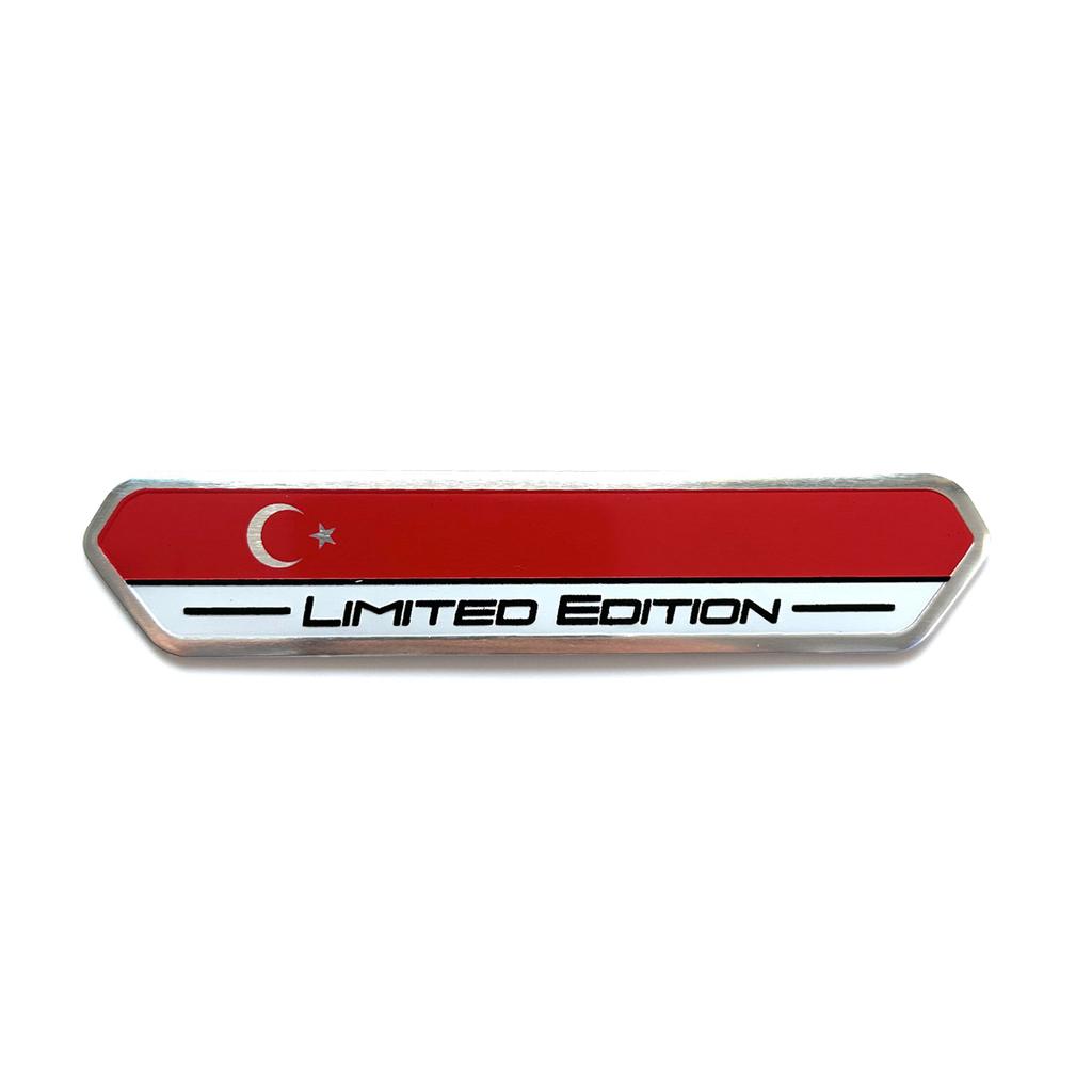 Limited Edition Türkiye National Flag Aluminium Adhesive Emblem Rear Trunk Badge Fender Sticker Body Decal Car Emblem