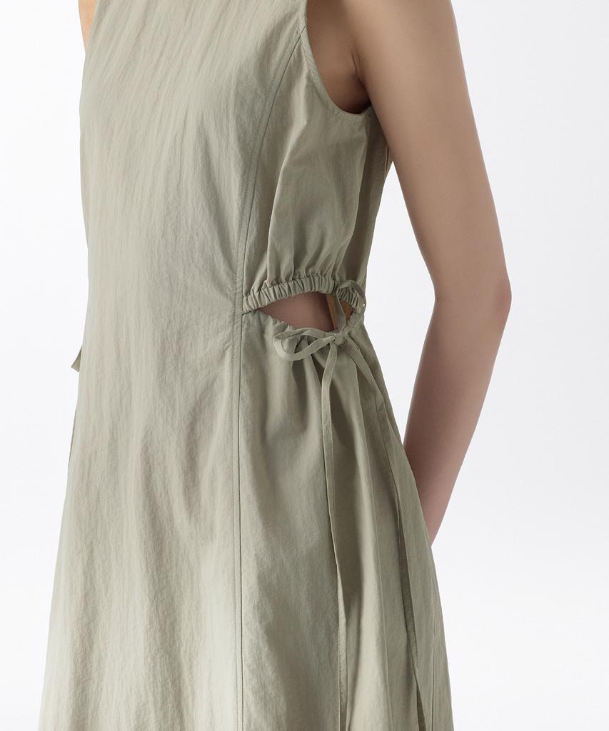Musinsa Standard Woman Women'S Nylon Cutout Long Dress [Grayish Beige]