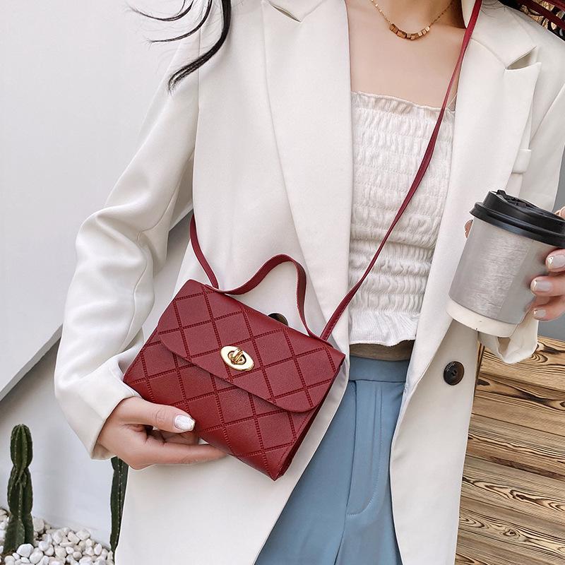 2021 Summer Korean Geometric Diamond Lattice Small Square Crossbody Bag