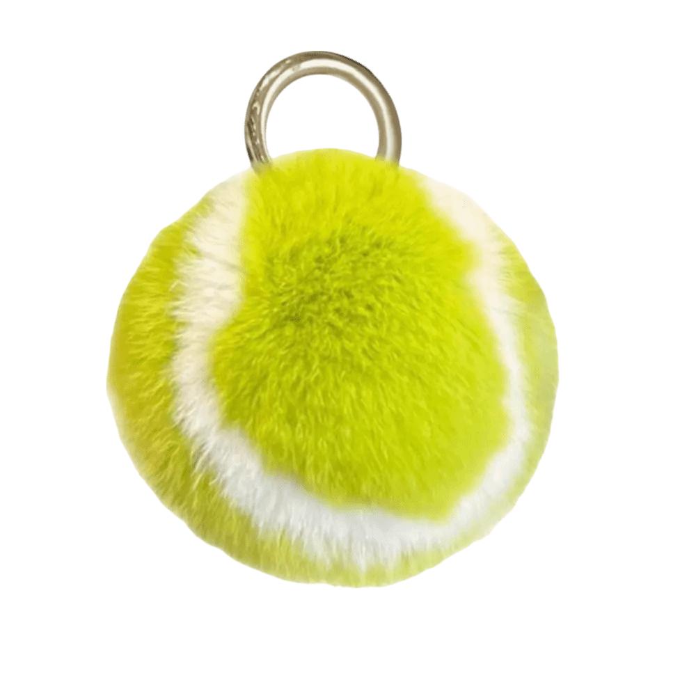Premium Texture Tennis Keychain Fluffy PomPom Bag Charm Portable Car Ornament Backpack Decor