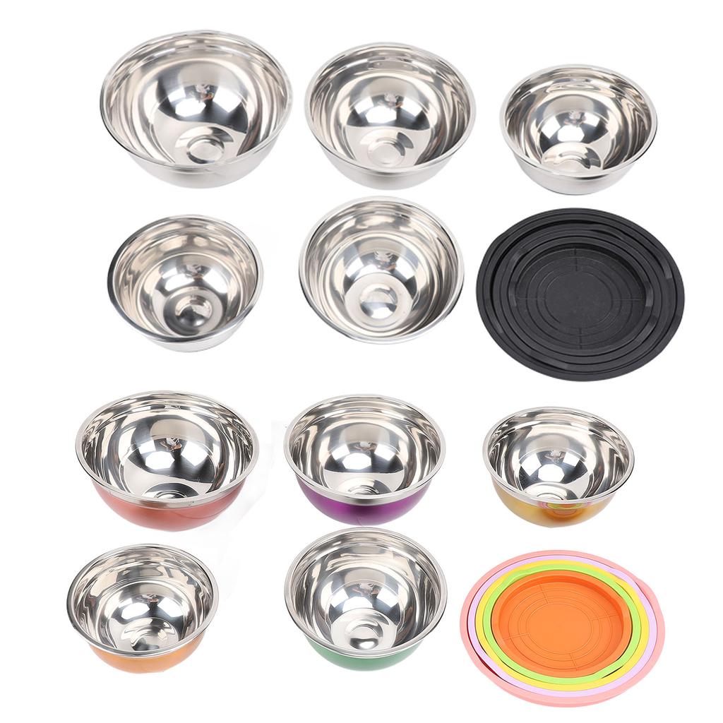 5 Pieces Stainless Steel Bowls with Lids Multipurpose Baking and Mixing Bowl Set for Vegetable Fruit