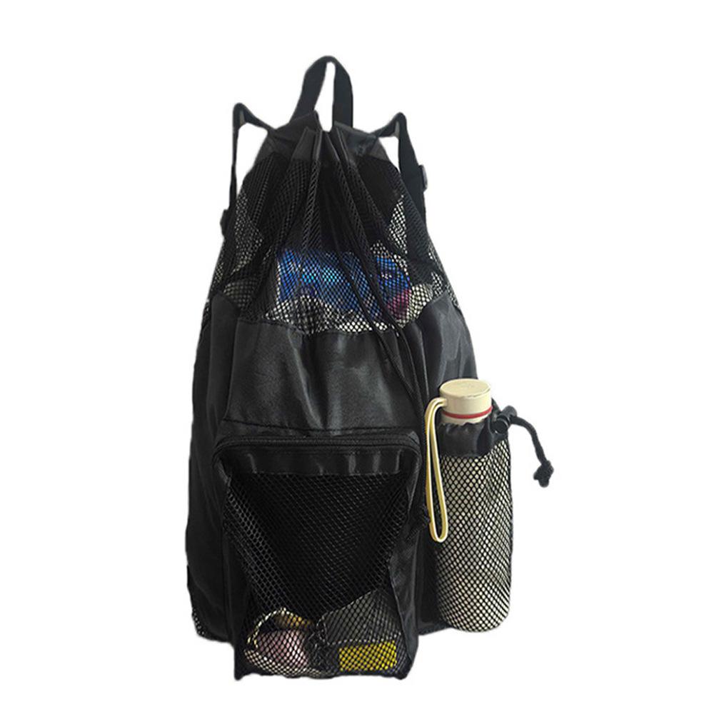 Outdoor swimming bag mesh drawstring backpack beach backpack with wet bag