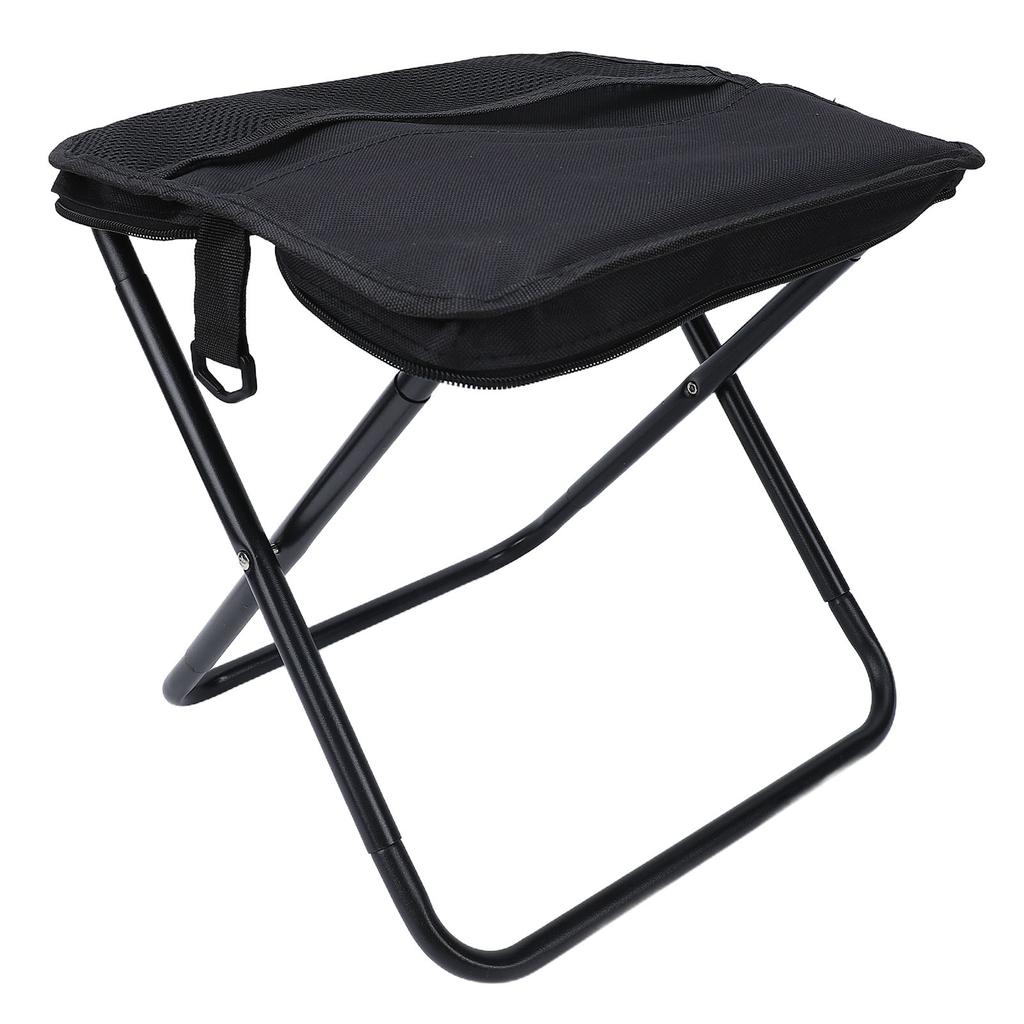 Portable Folding Camping Stool with Shoulder Strap Folding Stool Carry Bag for Hiking Fishing Picnics Black