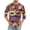 Carnival Print - Men's Round Neck Short Sleeve Top