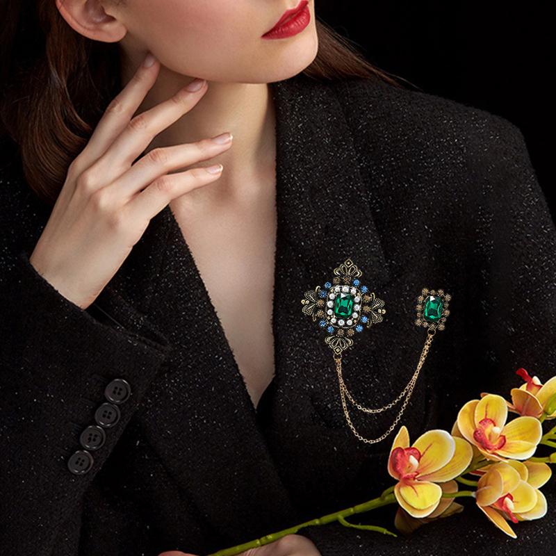 1PC Pin Tassel Brooch Jewelry Fashion Scarf Buckle Chain Brooch Brooch Suit Brooch Clothing Accessories Shining Multicolor