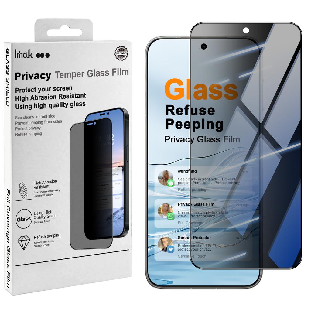 For Vivo X300s 5G Glass IMAK 3D Curved Privacy Tempered Glass Full Screen Coverage Film